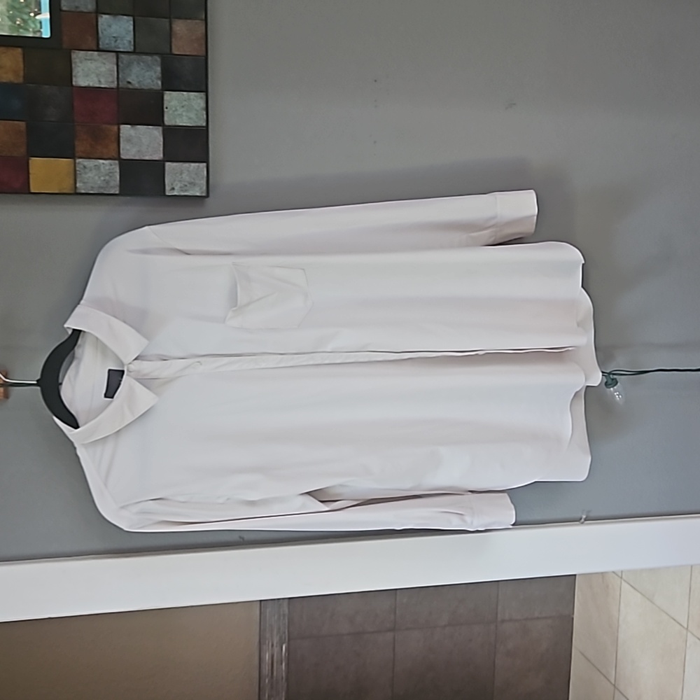 Lysse XL Nylon White Long Sleeve Blouse